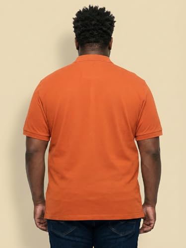 Bigbanana Men Plus Solid Orange Half Sleeve Polo Tshirt (Forge,Orange,3XL)