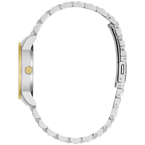 Bulova Ladies Classic 3-Hand Diamond Quartz Two-Tone Stainless Steel Watch, Blue Dial, 98P233