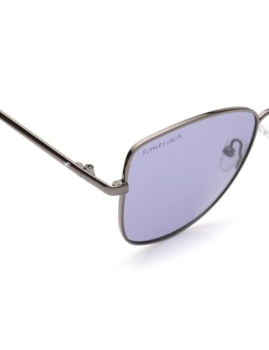 Fastrack Violet Colored Stainless Steel Frame CatEye Shaped Polarized Sunglasses for Women