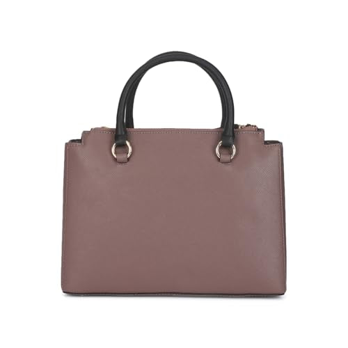 Guess Women's Taupe Textured Satchel Bag| Ladies Purse Handbags | Gift For Ladies