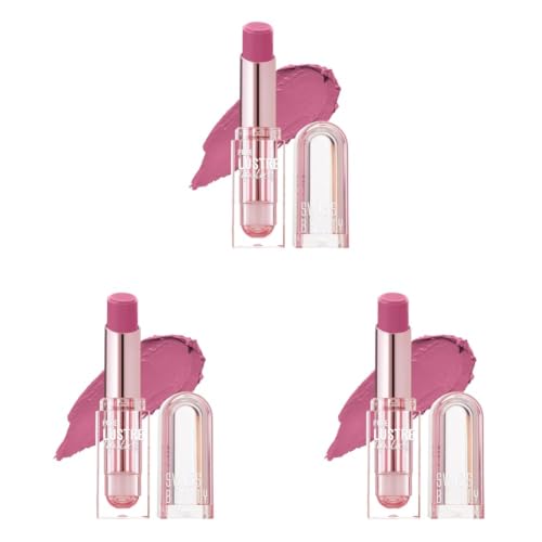 Swiss Beauty Pure Lustre Lipstick | High Shine Finish | Smooth Glide | With Olive Oil & Vitamin E | Hydrating | Shade- Salty Pink, 3.8gm (Pack of 3)