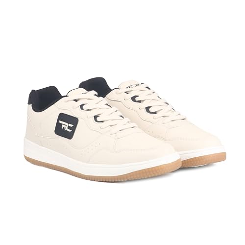 Red Chief Men’s Sneaker | Off White Lace-Up Low Ankle Athletic Shoe with PU Upper (C6020)