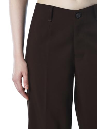 ONLY Women's Solid Flared High Rise Brown Pants