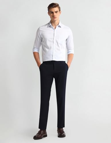 Arrow Men Navy Formal Tapered Mid Rise Trouser (ARAEOTR1562_34)