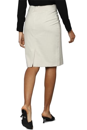 Allen Solly Polyester Blend Western Skirt Cream