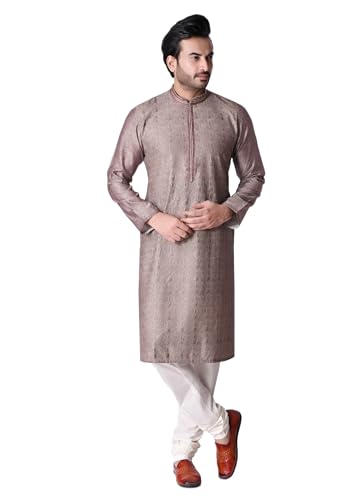 sajindia Men’s Traditional Kurta | Elegant Ethnic Wear for Men | Comfortable Fabric | Festivals, Weddings & Celebrations | Style 100 Chocolate