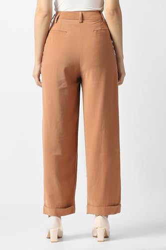 Van Heusen Women's Regular Casual Pants (VWTPFRGFJ73463_Brown