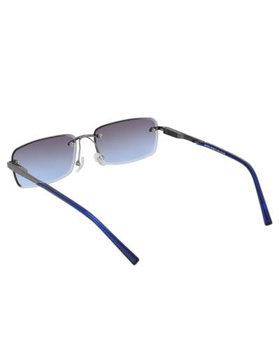 Carlton London Premium Silver with Blue Toned & UV Protected Lens Square Sunglass for unisex