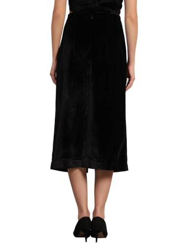VERO MODA Women's Straight Fit High-Rise Black Skirt