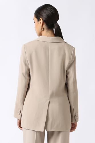 Women Beige Solid Blazer