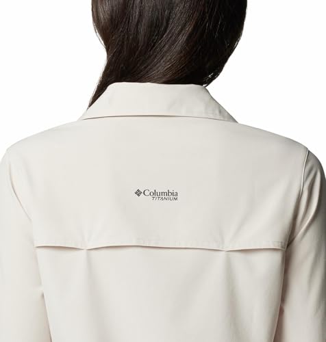 Columbia Womens Summit Valley Woven Long Sleeve Shirt, Dark Stone, M