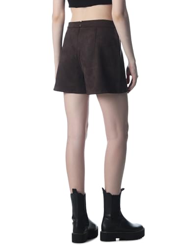 ONLY Women's Solid Flared High-Rise Brown Skorts