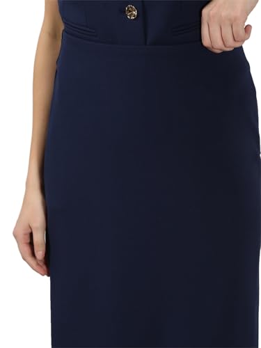 VERO MODA Women's Bodycon High-Rise Navy Blue Skirt