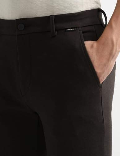 Arrow Sports Men's Slim Casual Pants (ASAKTR2626_Olive