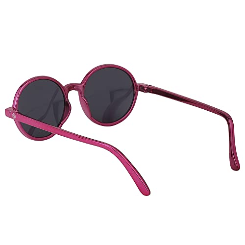 Carlton London Girl's Black Lens & Pink Round Sunglasses