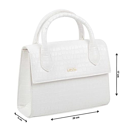 Mochi Women Satchel Bags | Ladies Handbag (66-8154-White)