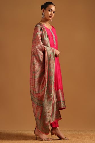 Soch Womens Fuchsia Viscose Salwar Suit With Cutdana