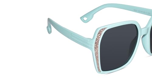 LensKandy Kids Sunglasses | Stylish Square Shape for Girls | 100% UV Protected glasses | Silicone light weight flexible material | Green