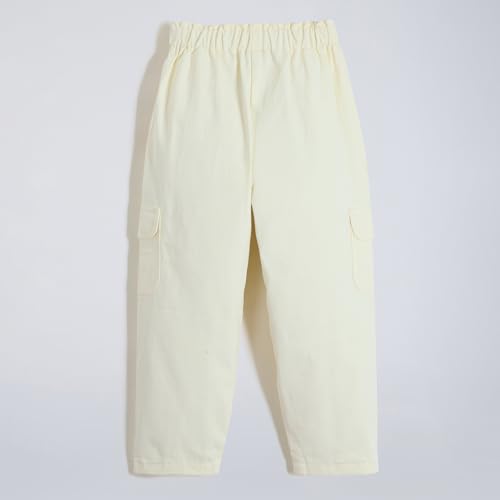 Hopscotch Girls Solid Print Beige Pants for Ages (4-5 Years)