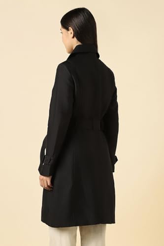 Women Black Solid Casual Jacket