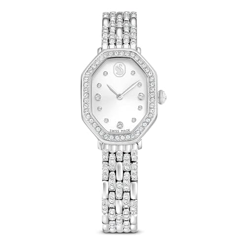 Swarovski Official Dextera Octagon Watch, Silver Tone, Stainless Steel, Bracelet Type
