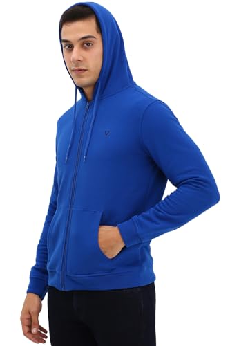 Allen Solly Men's Cotton Hooded Neck Sweatshirt (ASSTQRGF433912_Blue