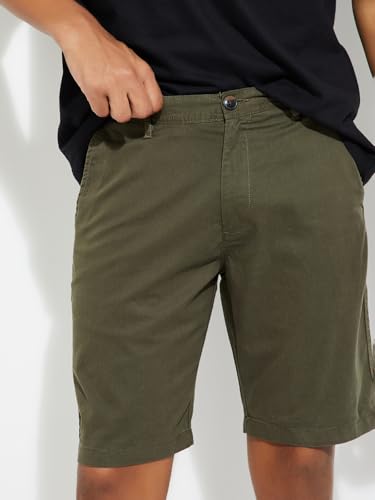 Max URB_N Men Solid Shorts (Olive Green_32)