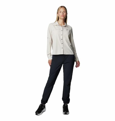 Columbia Womens Summit Valley Woven Long Sleeve Shirt, Dark Stone, M