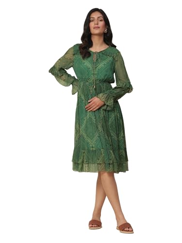 Aarke Ritu Kumar Green Printed Long Dress