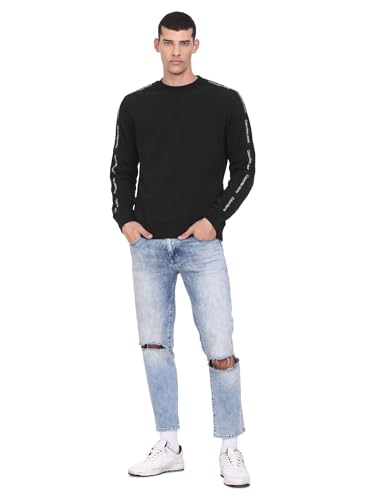 Calvin Klein Mens Black Solid Sweat Shirt (S)