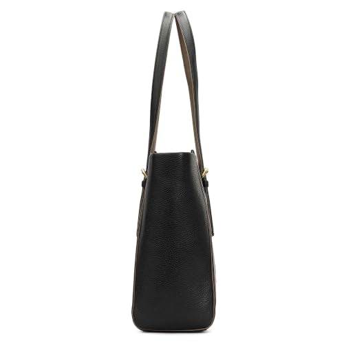 Da Milano Leather Tote Bag for Women - Black (LB-0369S)