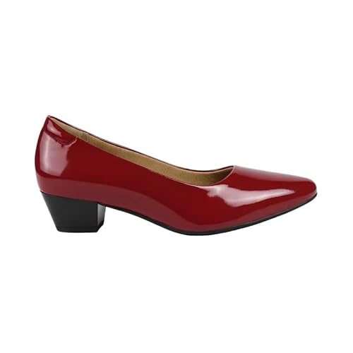tresmode NOVO Wine Women's Block Heel Pumps in Size 7 UK / 40 EU