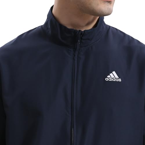 Adidas Men's Corp Wv Ttop Sports Jacket - Navy Durable, Lightweight, Breathable Sportswear Track Jacket for Gym, Running, Fitness, Casual Activewear for All-Season