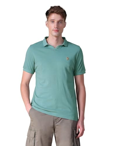 U.S. Polo Assn. Denim Co. Men's Solid Slim Fit Polo Shirt (UDTSHOE0261_Light Green_M)