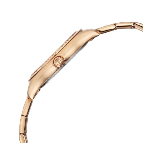 Titan Glamour Quartz Analog White Mother of Pearl Dial Rose Gold Stainless Steel Strap Watch for Women