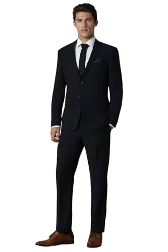 Men Black Slim Fit Solid Formal Two Piece Suit