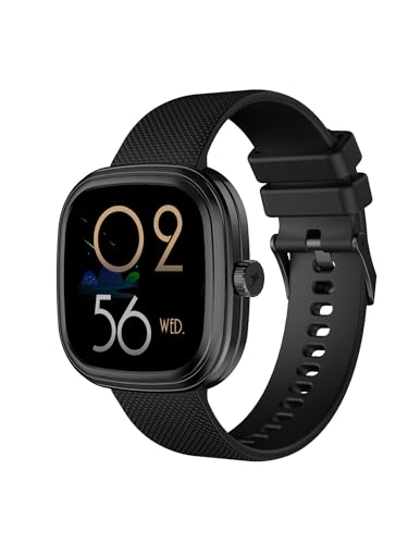 Fastrack Ryz Smart Watch for Women, 1.72” Super Ultra VU Display, Dynamic 60Hz Refresh Rate, AI Voice, Functional Crown, 1ATM, BT Calling, HRM, SpO2 & Multiple Menu Styles, 24/7 Health Suite - Black