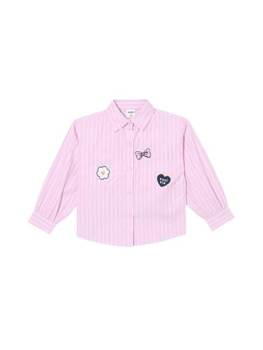 Max Girls Striped Regular Fit Shirt (Pink_3-4 Y)