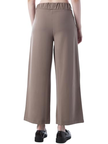 ONLY Women's Solid Wide Leg Brown Pants