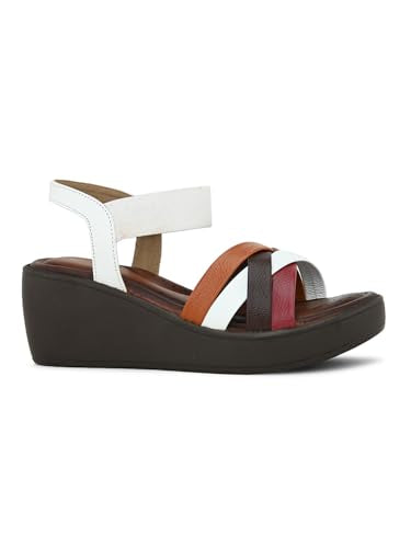 pelle albero Women's White Leather Slip-On Wedge Heel Sandals PA-LM-FR10_WHITE_38
