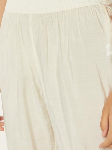 Max Women Embroidered A-line Kurta Set(Off White_XL)