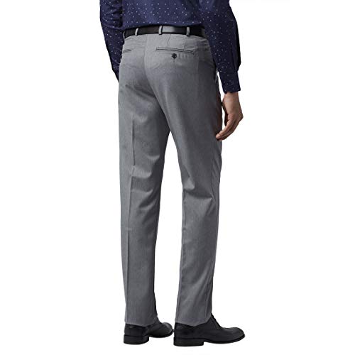 Raymond Solid Synthetic Grey Regular Fit Trouser