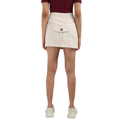Tommy Hilfiger Beige Tencel Solid Women Slim Fit Skirt