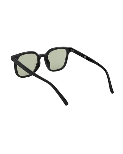 Carlton London Black Toned with Green UV Protected Lens Rectangle Sunglass for unisex