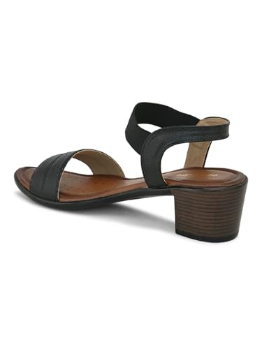 pelle albero Women's Black Leather Slip-On Block Heel Sandals PA-LM-F6609_BLACK_40