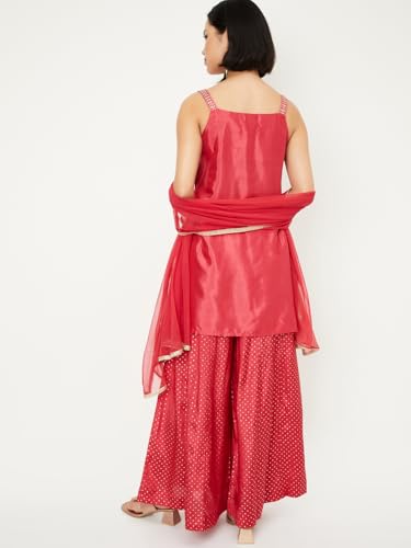 Max Women's Wool Kurta Set (CTKST53002A_RED