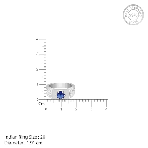 GIVA 925 Silver Imperial Brilliance Ring For Him, Fixed Size, Indian -20 | Gifts for Men and Boys | With Certificate of Authenticity and 925 Stamp | 6 Months Warranty
