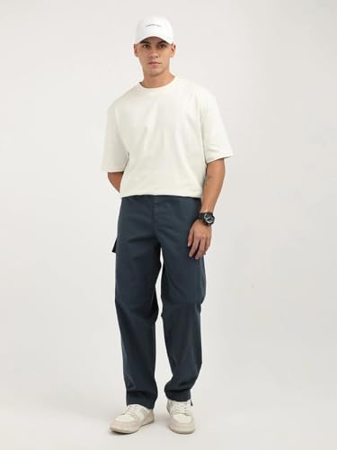 Calvin Klein Jeans Straight Fit Solid Mid Rise Trouser