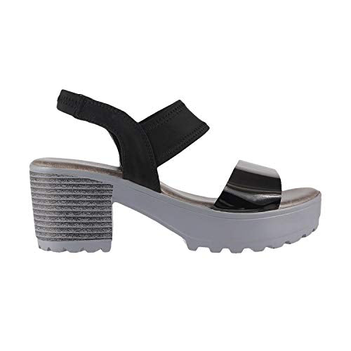 Mochi Women's Black Outdoor Sandals-6 UK (39 EU) (33-9815)