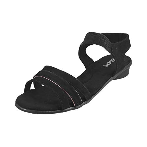 Mochi Womens Synthetic Black Sandals (Size (5 UK (38 EU))